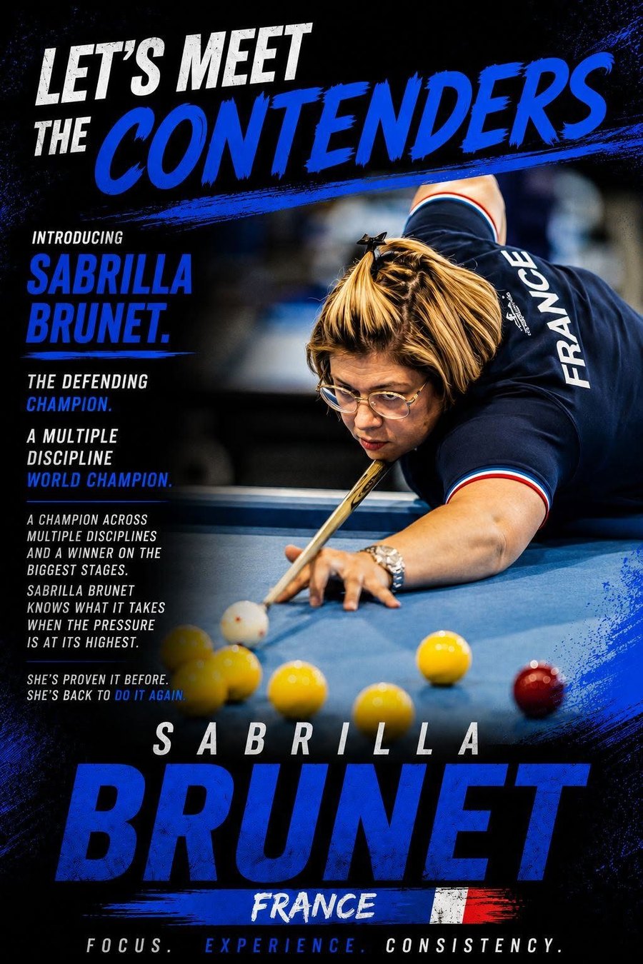 Meet the Contenders poster for Sabrilla Brunet of France